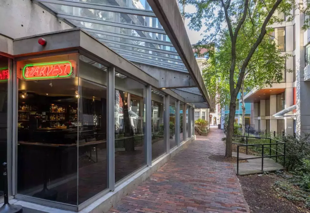 Ground level view of 44 R Brattle Street building