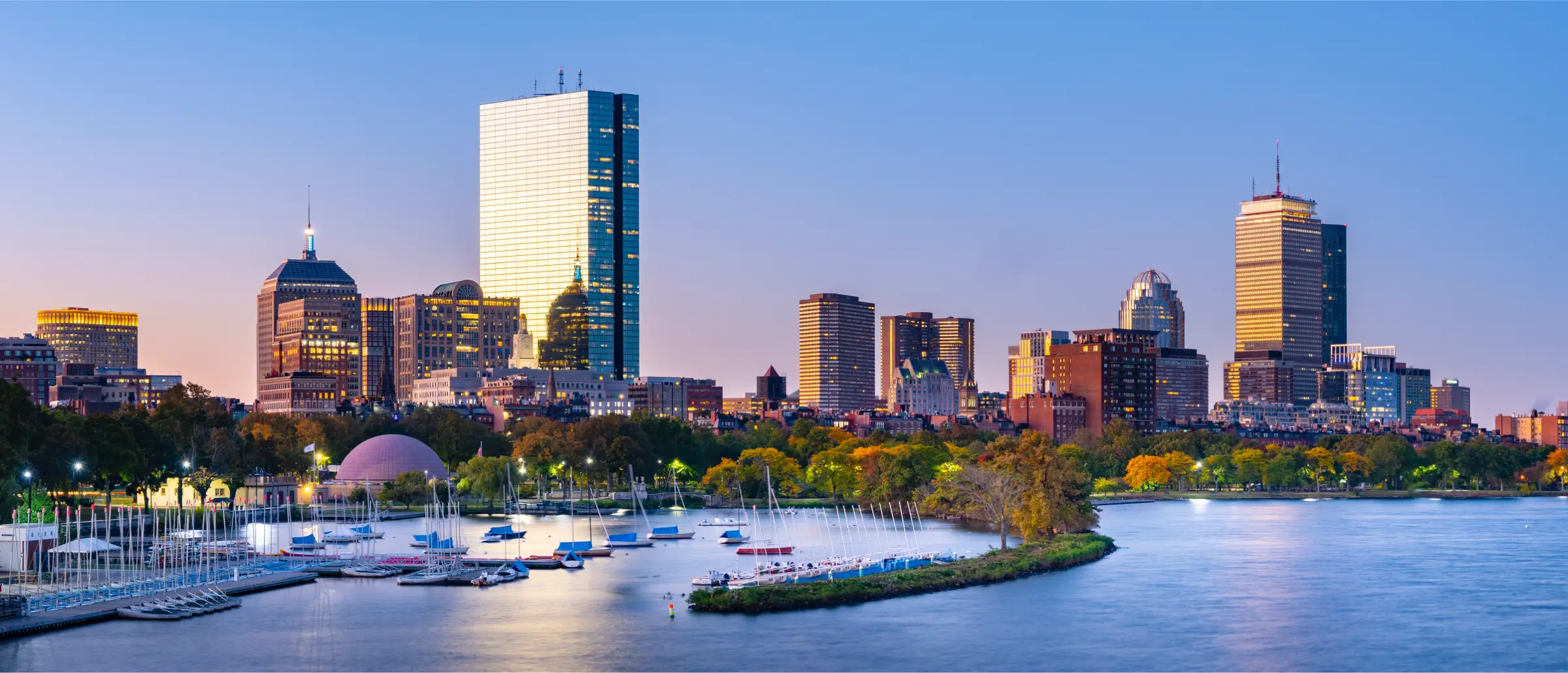 Lake view of Boston